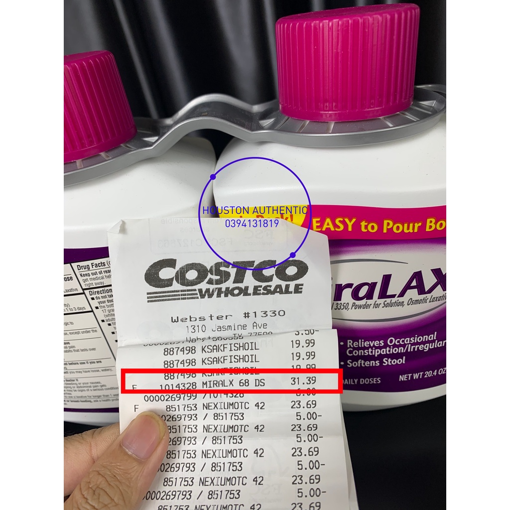 Bột uống hỗ trợ bón MiraLax Mỹ 574gr _ Live mua hàng tại Mỹ