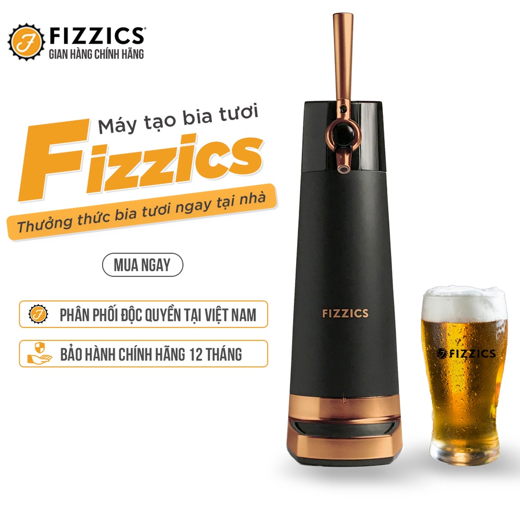 Máy Tạo Bia Tươi FIZZICS - Sản phẩm gây sốt tại Shark tank Mỹ - Mã: Đồng (Copper)