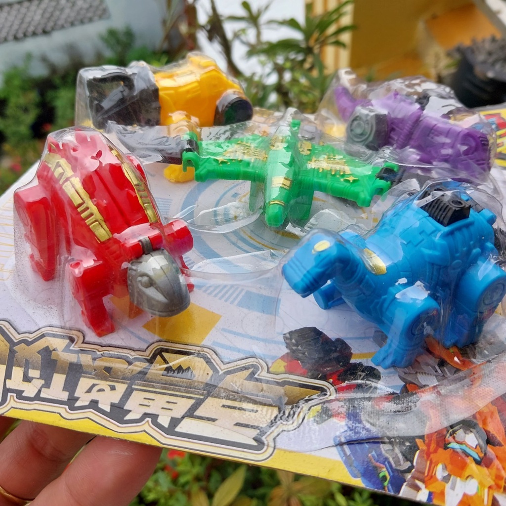 Vĩ 5 robot lắp ghép đồ chơi người máy lớn khủng long power rangers 2011