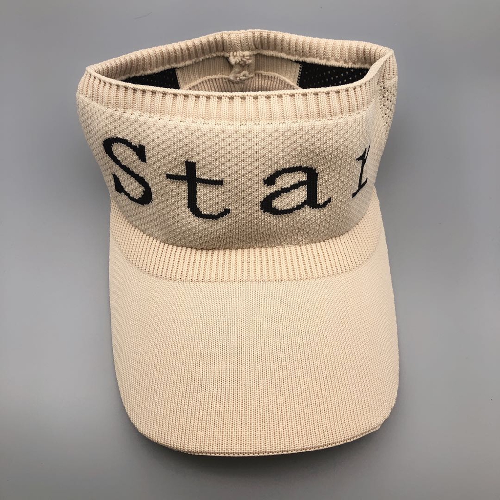 Capless sun hat with cute letters for men and women