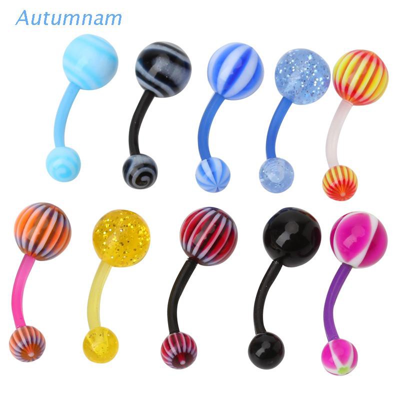 Set 20 khuyên rốn hình tròn bằng nhựa 0.31 &quot;