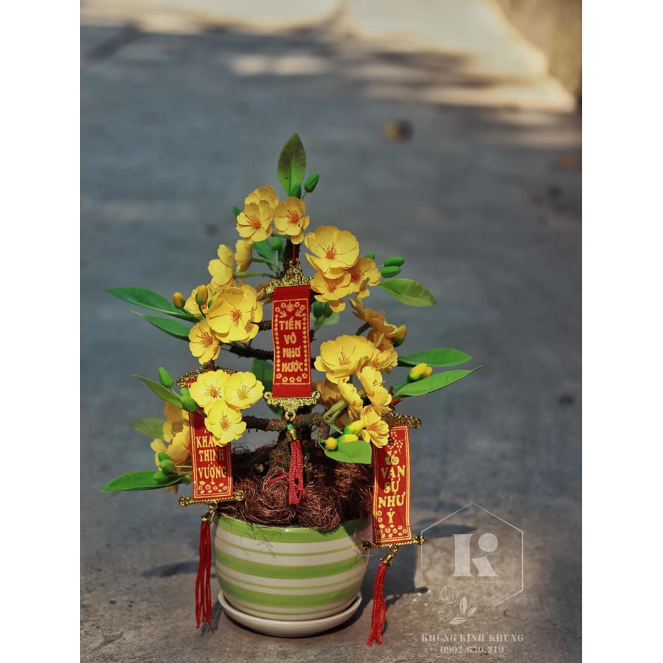 Chậu hoa trang trí handmade (note tên khách đặt)