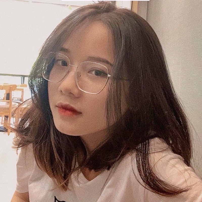 Kính giả cận, gọng kính cận kim loại mảnh vuông to 8899 chống ánh sáng xanh, UV400  Jolie eyewear