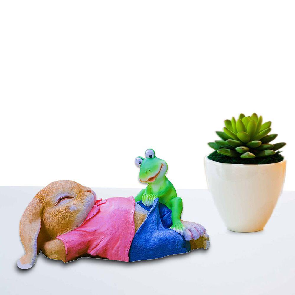Mô Hình Ếch Và Thỏ Bunny Trang Trí Sân Vườn