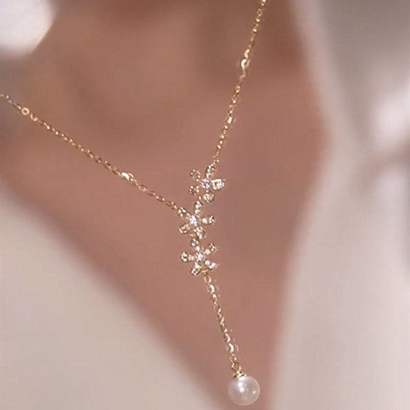 Vòng cổ Hình Hoa Đính Đá Zircon Thời Trang Cho Nữ