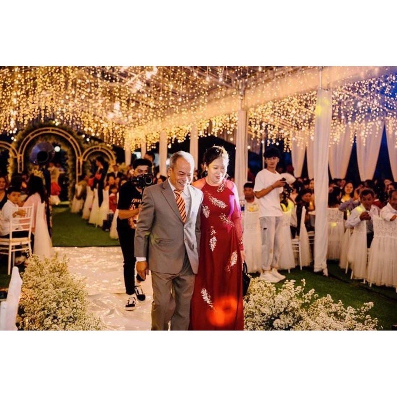 Đèn led rủ 12m- 60dây( 1 dây dài 30-40-60cm) nháy 4 chế đô màu vàng nắng siêu sáng