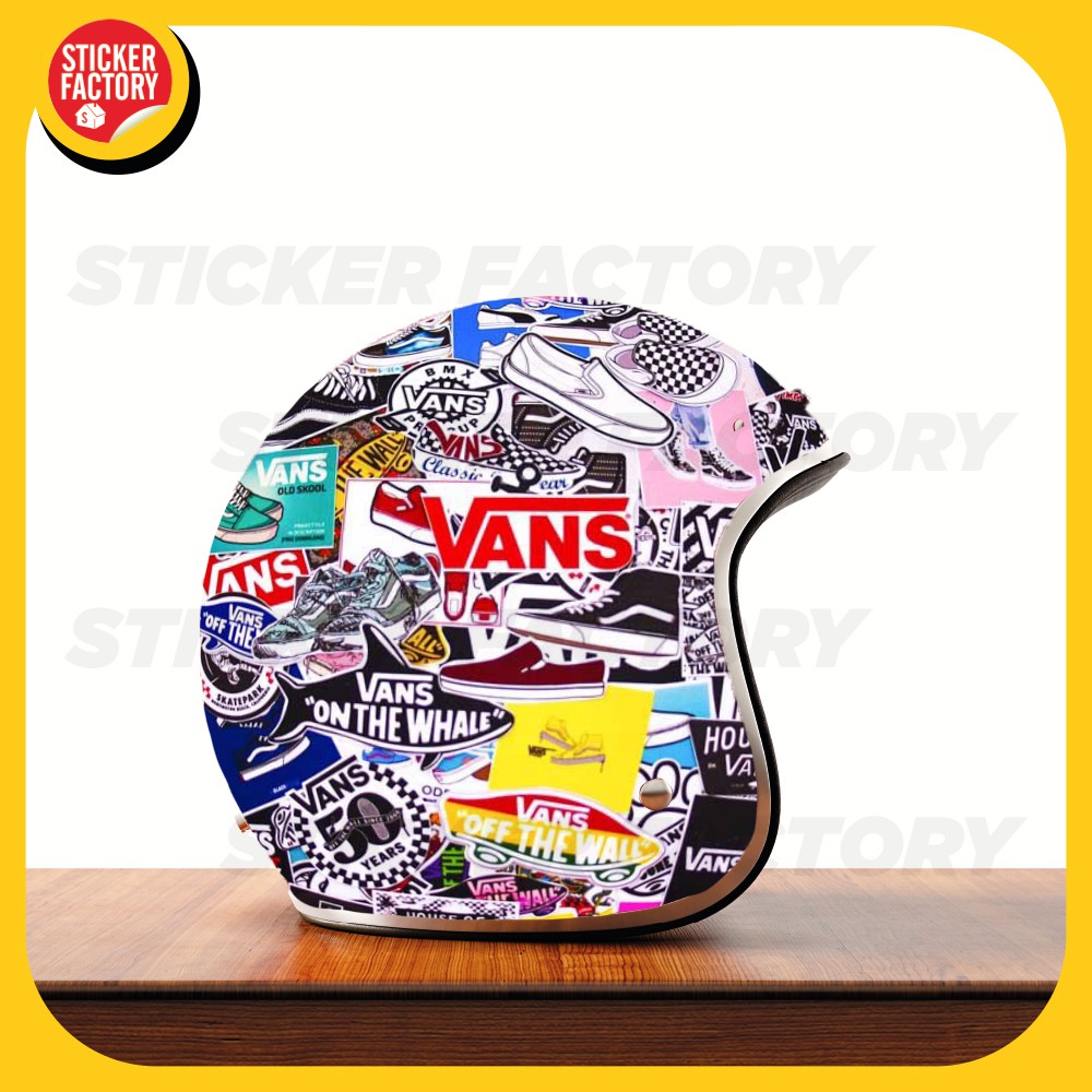 Vans - hộp set 100 sticker decal hình dán nón bảo hiểm , laptop, xe máy, ô tô - STICKER FACTORY