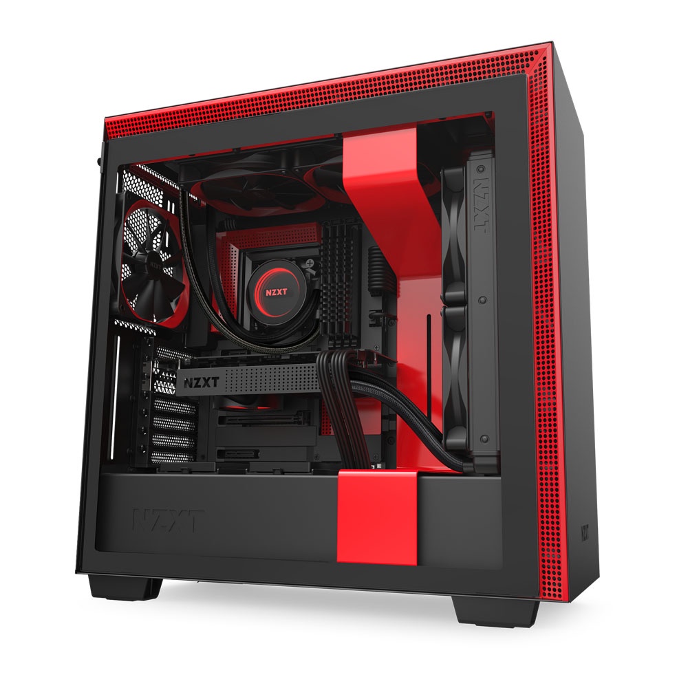 Vỏ Case NZXT H710 MATTE BLACK RED (Mini-ITX, MicroATX, ATX, EATX)