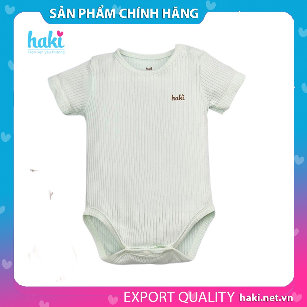 Set bodychip cộc tay vải Modal cho bé sơ sinh (4-12kg), bodysuits cho bé, bộ body chính hãng HAKI BM008