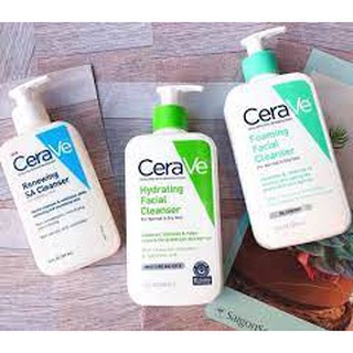 Sữa rửa mặt Cerave Foaming Facial Cleanser bản Mỹ (Pháp) Cerave da dầu & Da Khô các size 236ml - 355ml - 473ml