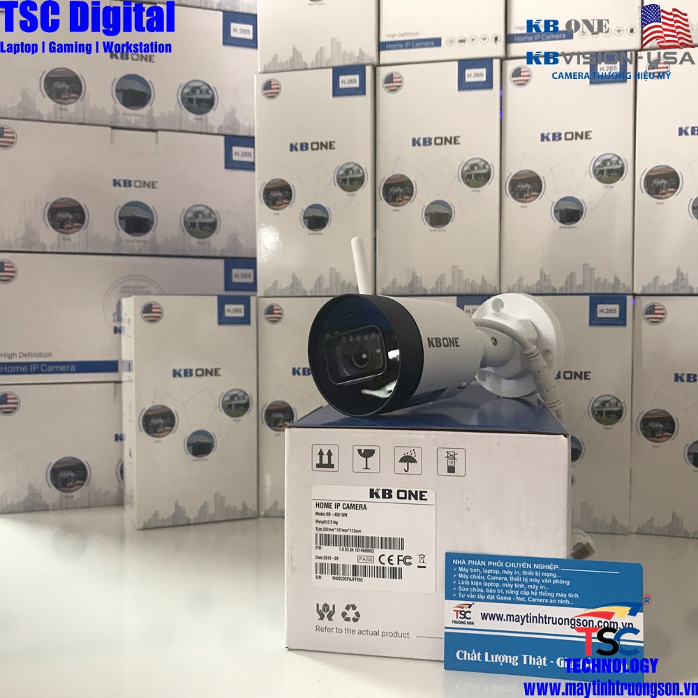 Camera IP Wifi KBONE KN-4001WN KN-B41 4.0MP Full HD 1920x1080 Kèm Thẻ Nhớ Lưu Trữ | Camera Ngoài Trời Chịu Mưa Nắng