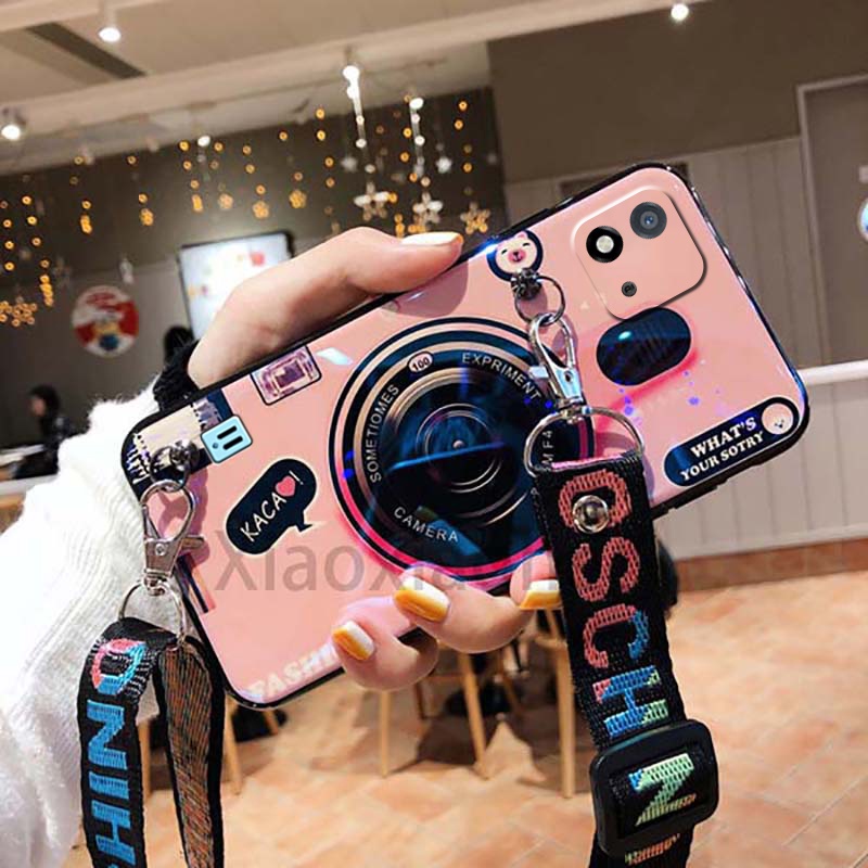Ốp Điện Thoại Hình Máy Ảnh Kèm Dây Đeo Cho Realme C11 2021 Realme C11 2021