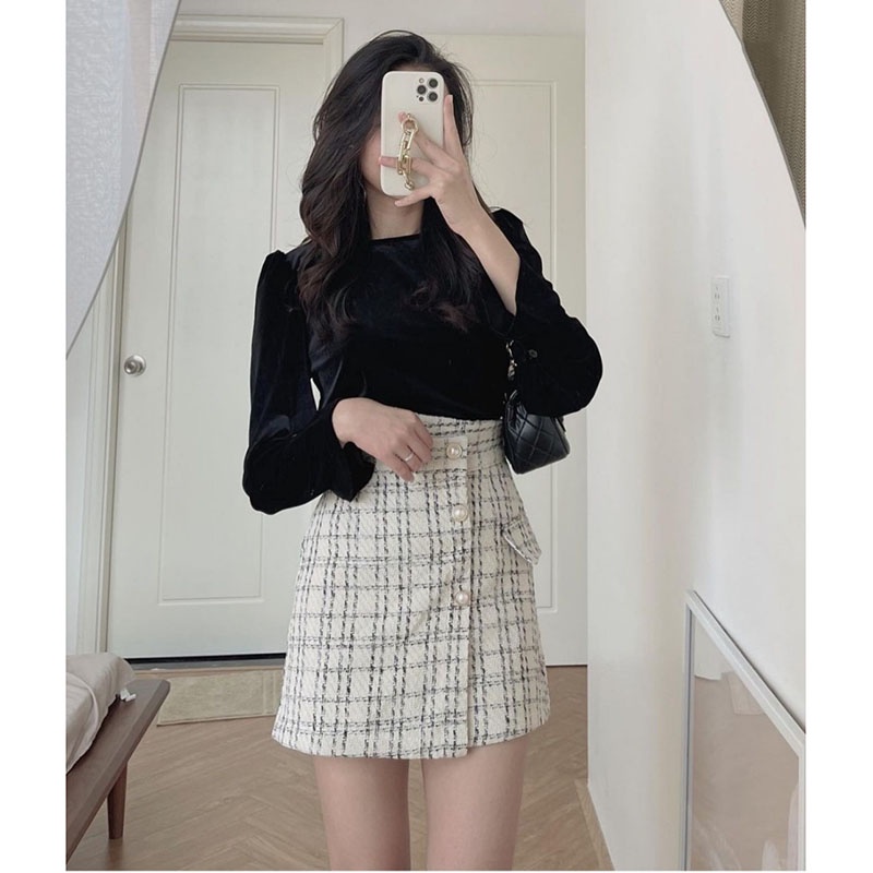 Áo Nhung Dài Tay Nơ Sau Siêu Xinh Hàng Quảng Châu M593- Lolla_Fashion