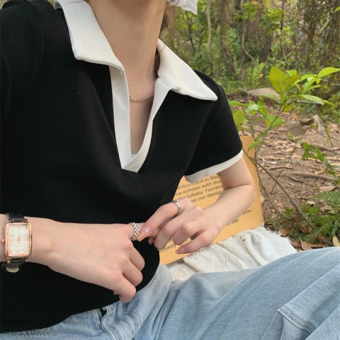 Áo polo Tay Ngắn Dáng Rộng Thời Trang Mùa Hè Dễ Phối Đồ Cho Nữ