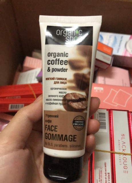 Tẩy tế bào chết cho da mặt Organic Shop Organic Coffee &amp; Powder Face Gommage Nga