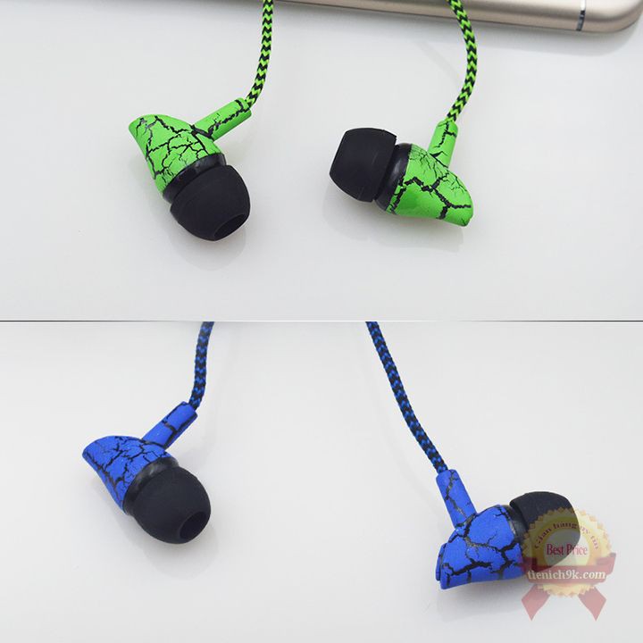 Tai nghe điện thoại dây dù chống rối siêu bass Có Mic in-ear nhét tai thế hệ mới Nghe Gọi chống ồn Qual