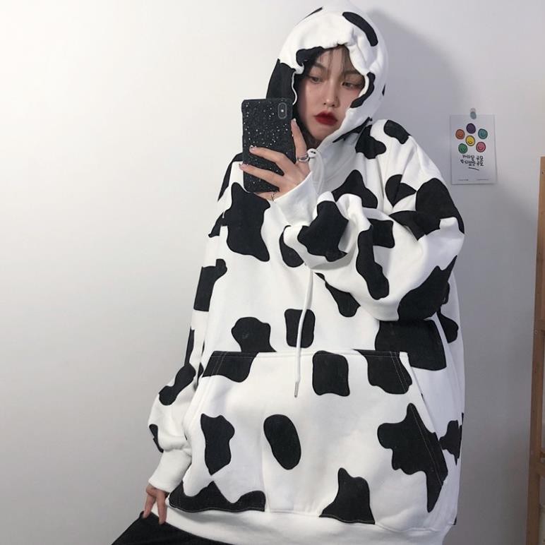 Áo hoodie bò sữa nữ form rộng dài vải nỉ chất đẹp giá rẻ hàng quảng châu BST áo thu đông unisex ullzang 2020