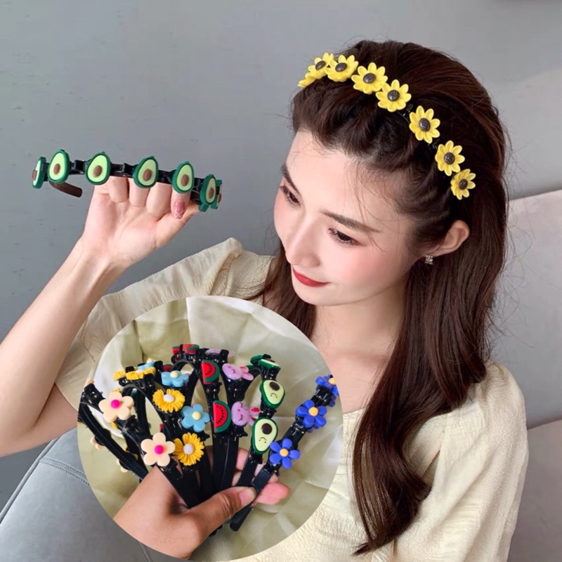 Băng đô cài ép tóc cho mẹ và bé cài tóc nhiều bông hoa