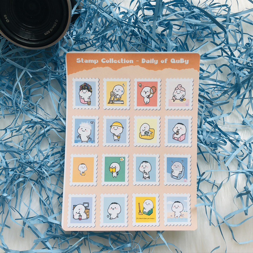 Sticker/decal dán QUBY/ trang trí bullet journal,planner/decal dán điện thoại,laptop,nón BH-tiemtaphoacona