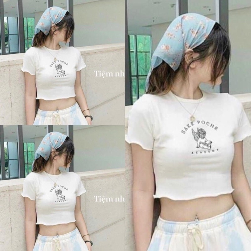 [Rẻ Vô Địch Áo Croptop Màu Loang Santa Cruz(Video, Hình Thật)