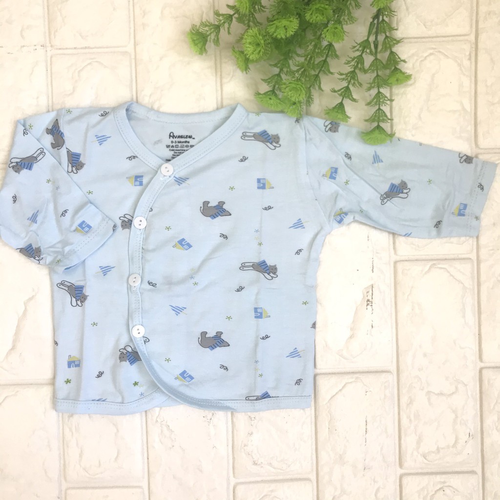 Áo sơ sinh dài tay thun lạnh màu mềm mát cho bé Acute Baby