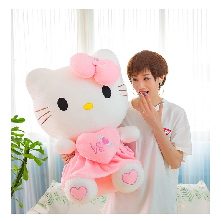 Thú Nhồi Bông Hình Mèo Hello Kitty Xinh Xắn Đáng Yêu