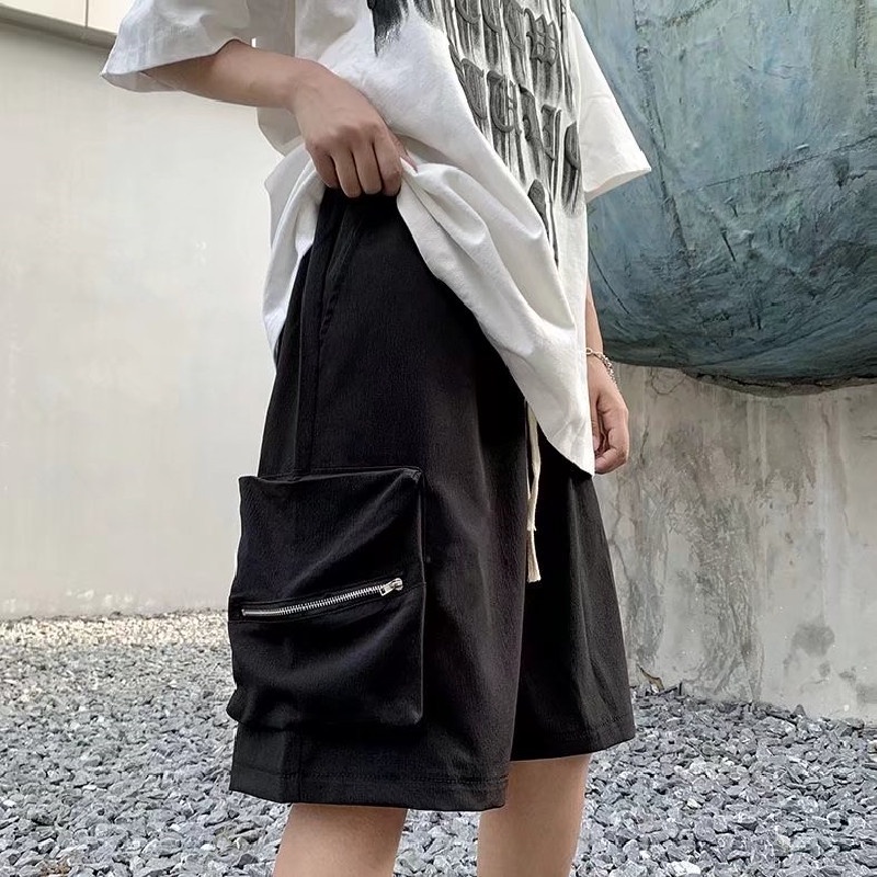 Quần Short Dáng Rộng Nhiều Túi Phong Cách Hip Hop Hàn Quốc Thời Trang Mùa Hè Cho Nam Size M-3XL