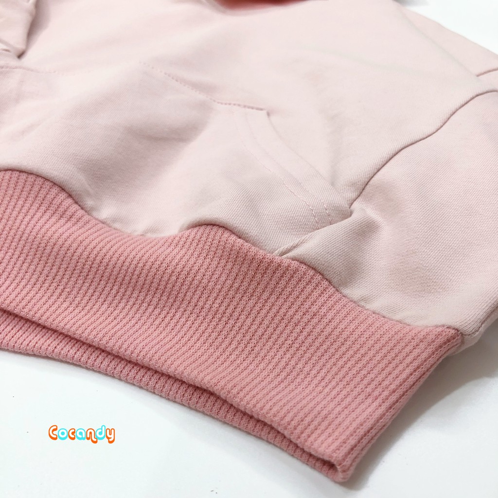 Áo hoodie hồng tai gấu dễ thương cho bé của COCANDY mã A611A