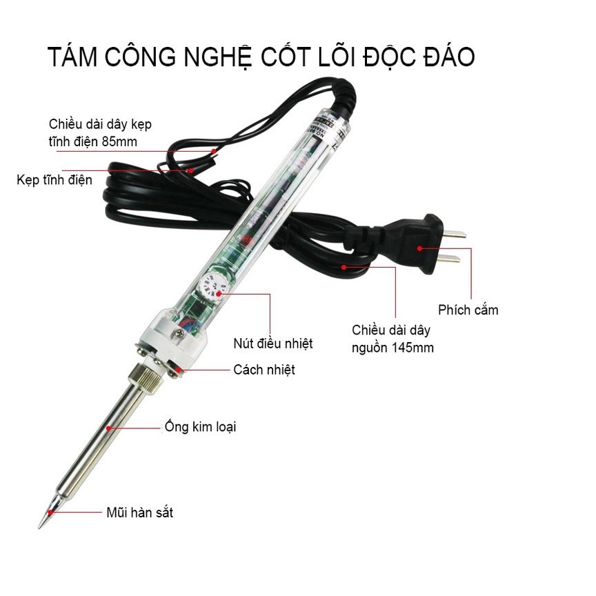 Mỏ Hàn Điều Chỉnh Nhiệt Độ NO 907 220V loại 60W cao cấp