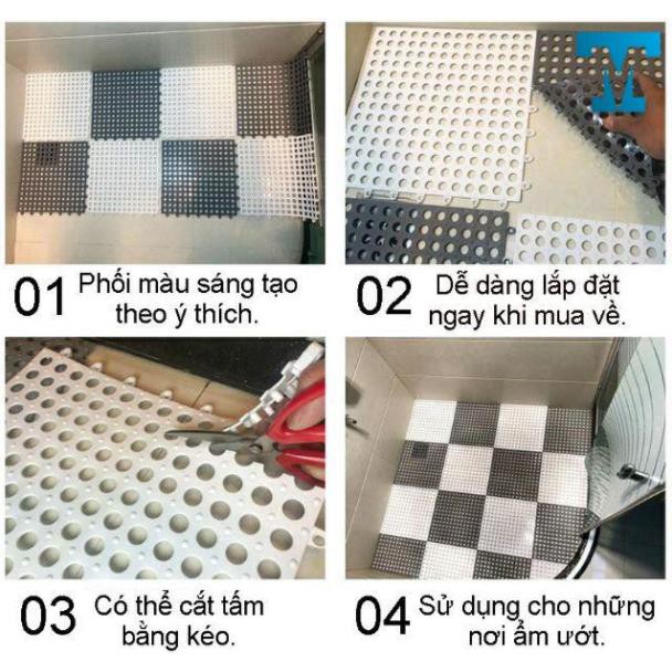 [FREE SHIP ] Tấm lót sàn,thảm nhựa lỗ kháng khuẩn,chống trơn,trượt kt30*30 cm sạch sẽ,thoáng mát,êm chân,an toàn cho trẻ