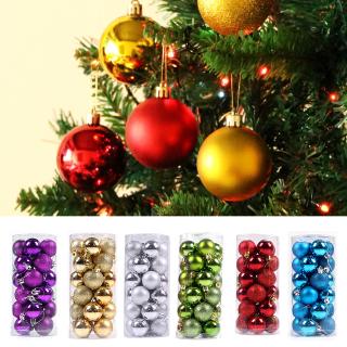 Set 24 quả châu trang trí cây thông noel 4cm 6cm