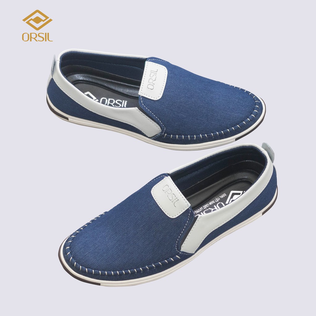 Giày lười nam vải jean ORSIL màu xanh năng động - MD1 | BigBuy360 - bigbuy360.vn
