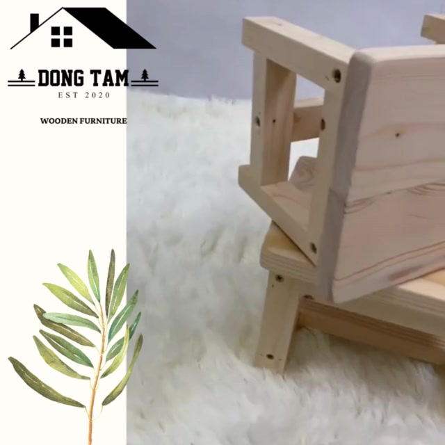 Ghế đẩu trang trí, ghế đẩu kê chân, ghế đẩu đa năng chất liệu gỗ thông | BigBuy360 - bigbuy360.vn