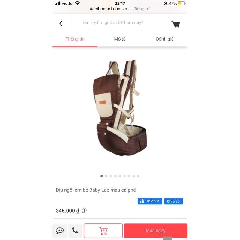 Địu baby lab  cho bé