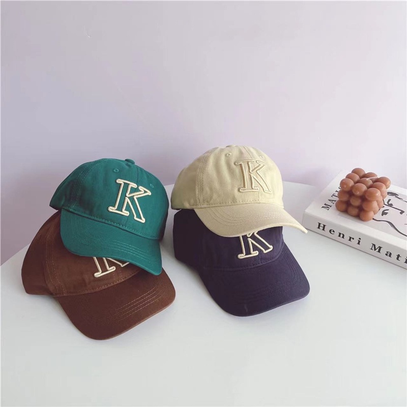 Mũ Lưỡi Trai Thêu Chữ K Phong Cách Nhật Bản Cá Tính Cho Bé