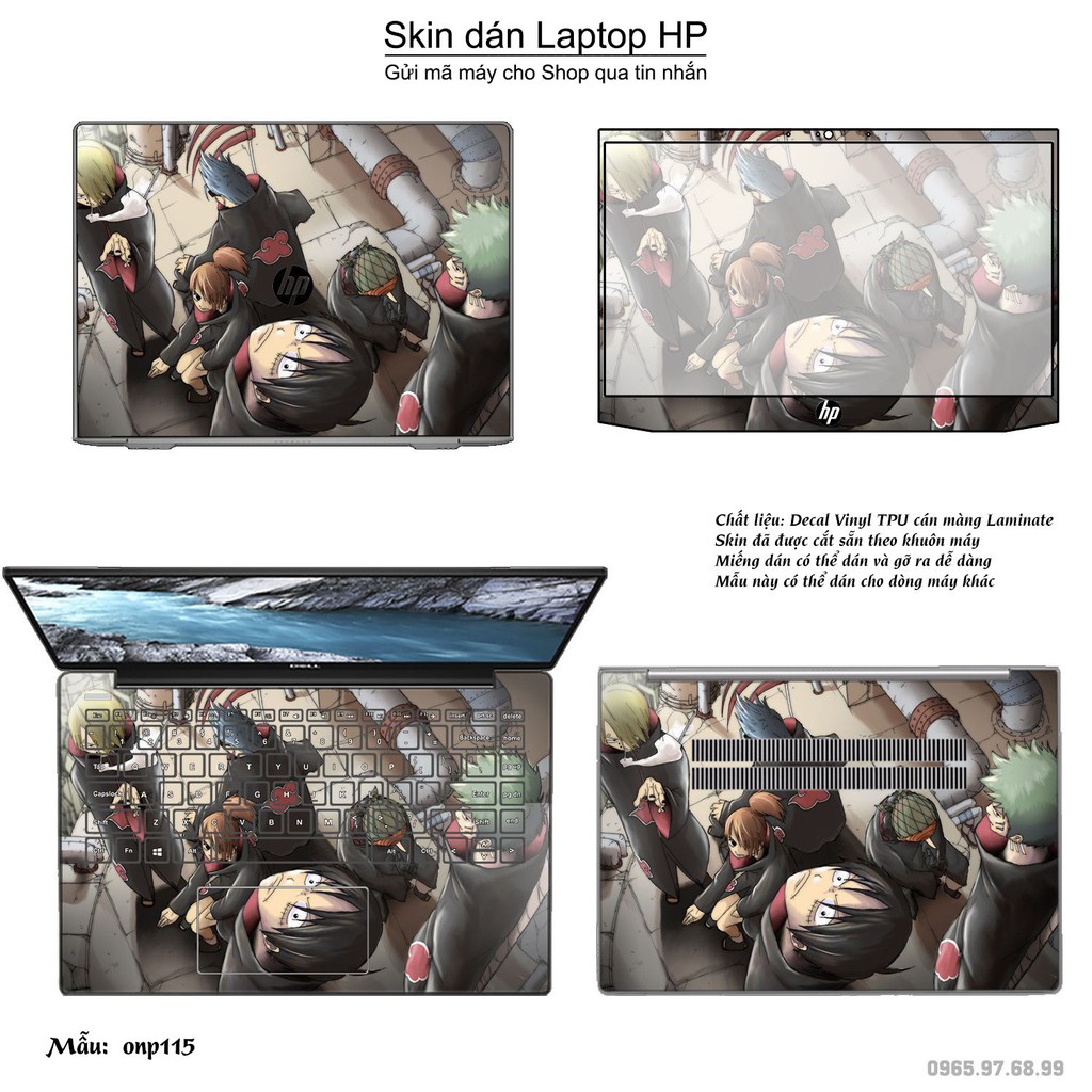 Skin dán Laptop HP in hình One Piece _nhiều mẫu 12 (inbox mã máy cho Shop)