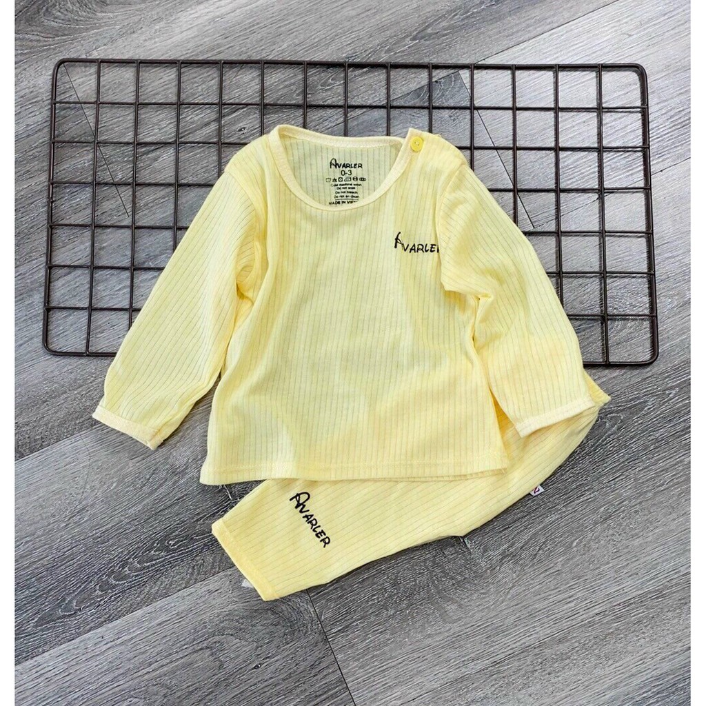 Bộ dài tay tăm avalew (siêu đẹp) đô tay dài cotton tăm gân sơ sinh Baby kidshop