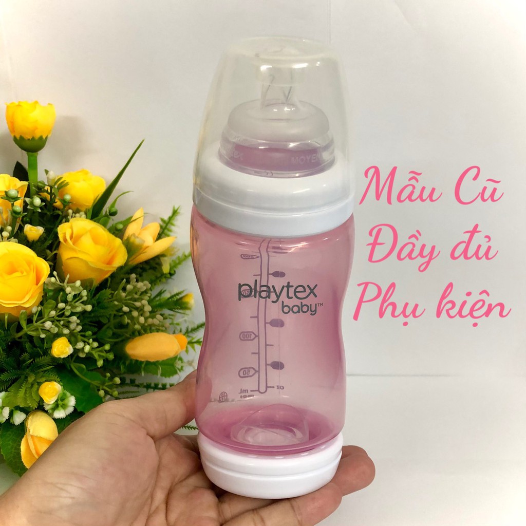 ❤️ [Hàng xt Mỹ] Bình sữa cổ rộng Playtex Baby VentAire 266ml + Núm Medium