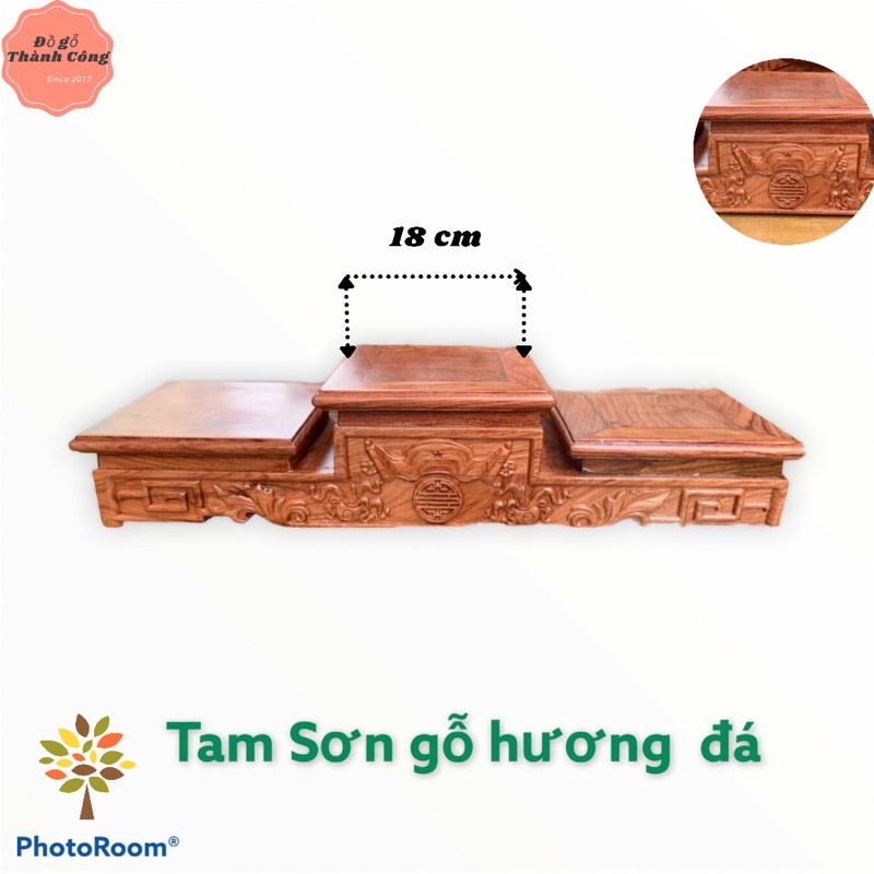 Tam Sơn 18 gỗ hương đá đục nổi chữ thọ và cuốn thư