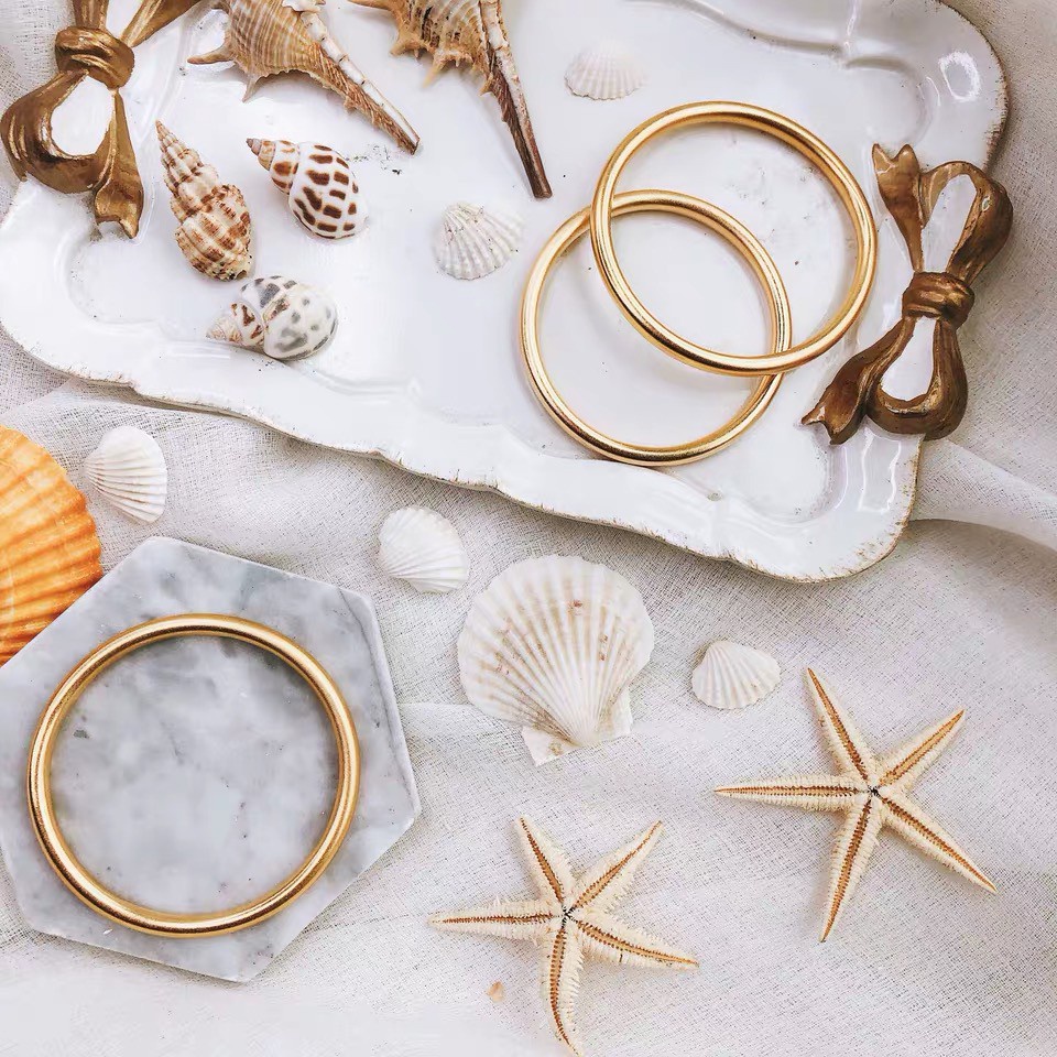 Vòng Đeo Tay Bằng Thép Titan Không Phai Màu Vàng Đồng Truyền Thống Phong Cách Hàn Quốc Nhật Bản Đơn Giản xiaohongshu Khuyến Nghị tik tok