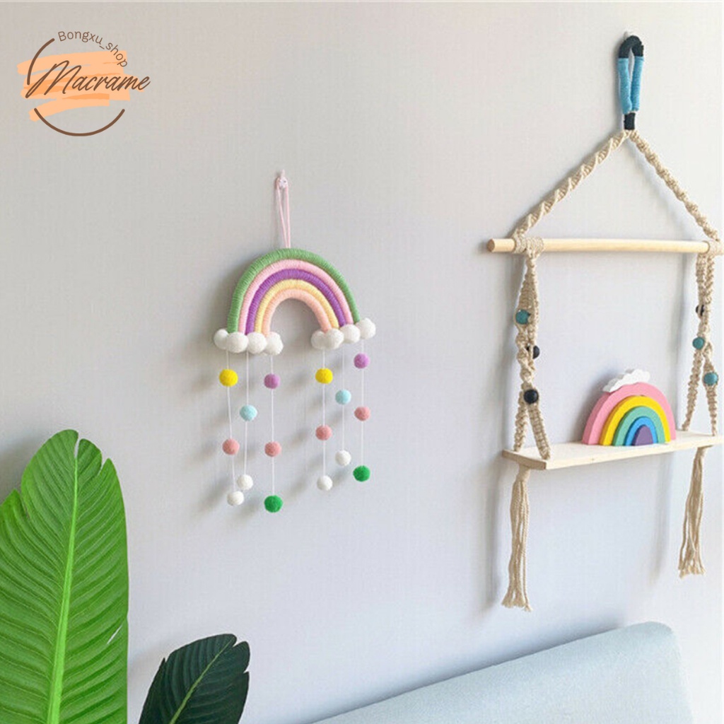 Cầu vồng Macrame handmade Treo nôi trang trí, treo tường trang trí nhà cửa homestay Bongxu_shop