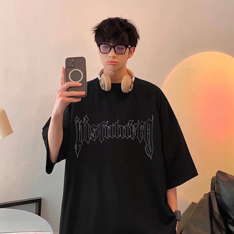 Áo Thun Tay Ngắn Dáng Rộng In Chữ Cỡ Lớn M-8XL Phong Cách Hip Hop Thời Trang Mùa Hè Cho Nam