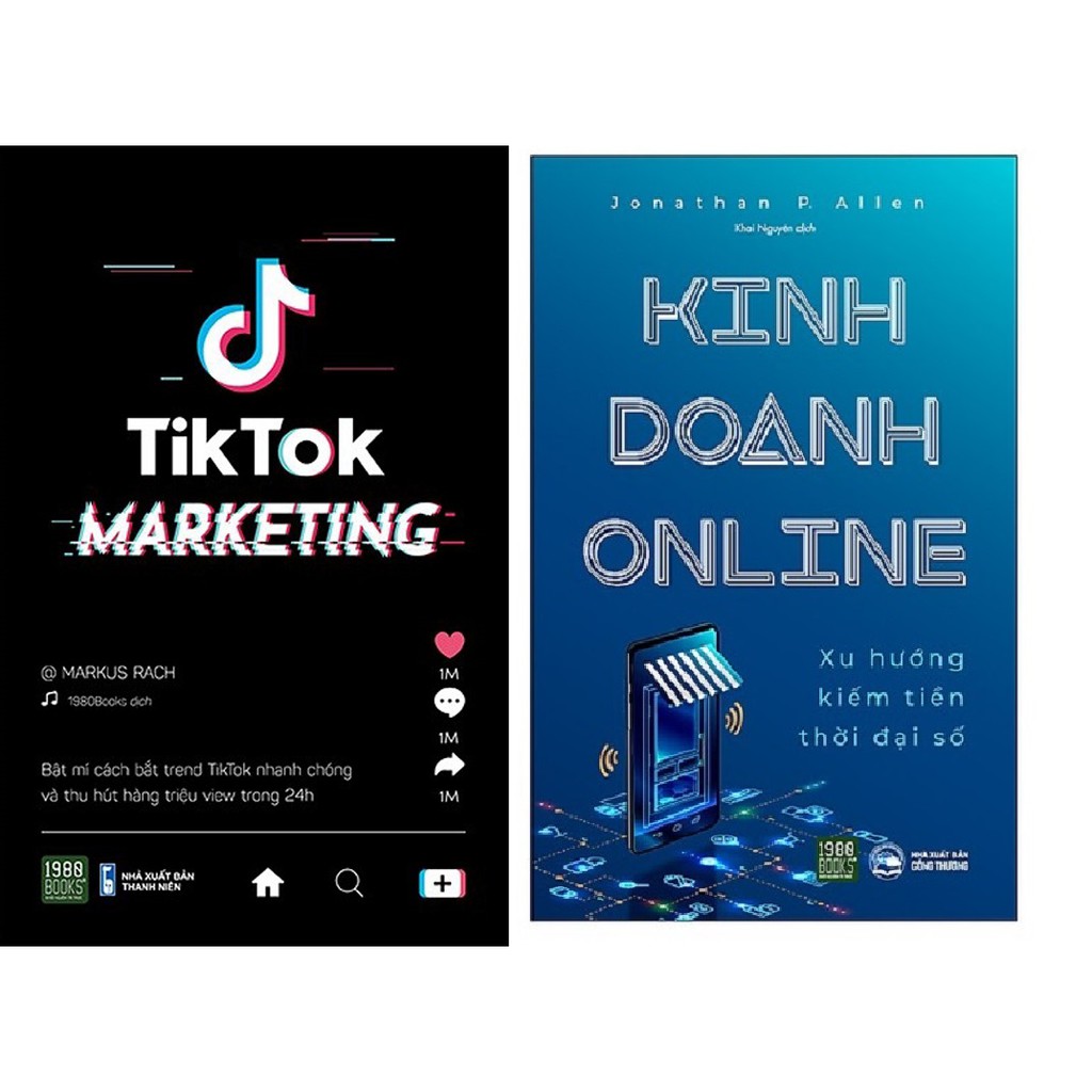 Sách - Combo Tiktok Marketing + Kinh Doanh Online - Xu Hướng Kiếm Tiền Thời Đại Số - 1980books