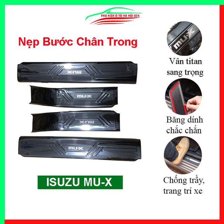 Bộ nẹp bước chân trong vân Titan xe MUX, MU-X chống trầy làm đẹp ô tô