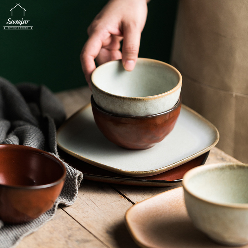 SWEEJAR Chén/ Dĩa gốm  phong cách Nhật Bản chất lượng cao cho bàn ăn