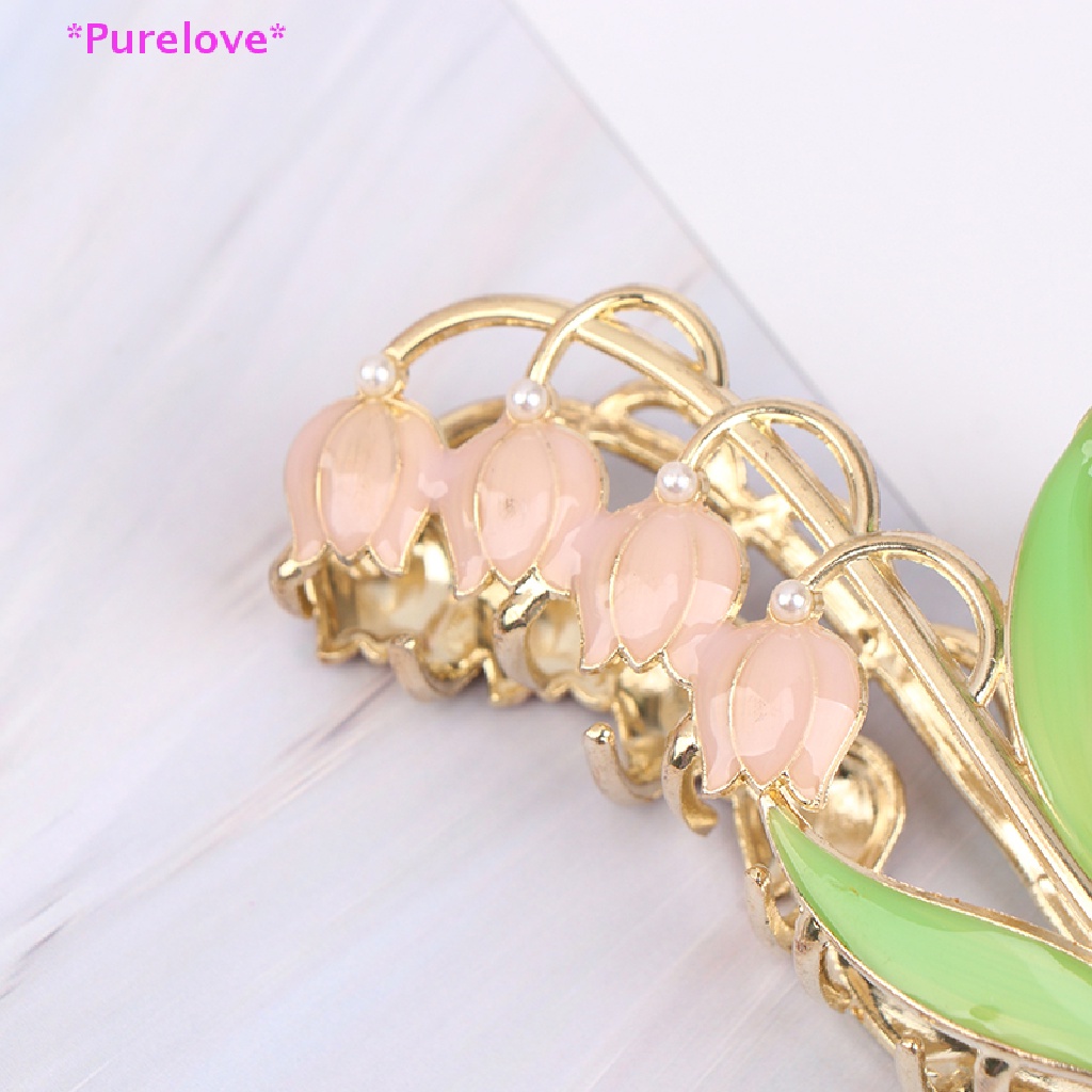 1 Kẹp Tóc Móng Vuốt Đính Hoa Chuông Thanh Lịch Mới
