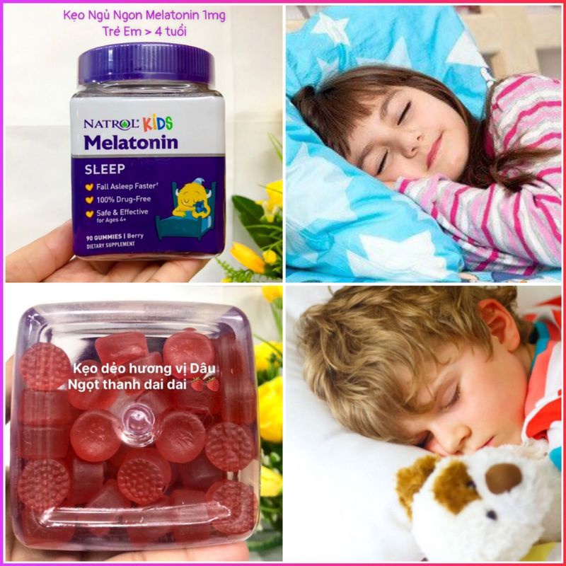 Kẹo dẻo ngủ ngon cho bé Melatonin notrol kids 1mg