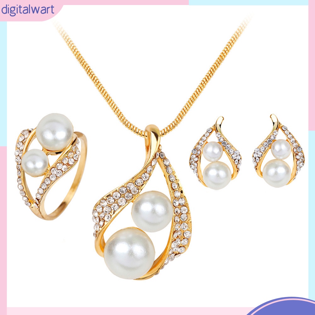 Set Trang Sức Đính Ngọc Trai Nhân Tạo Sang Trọng Thanh Lịch Dành Cho Nữ