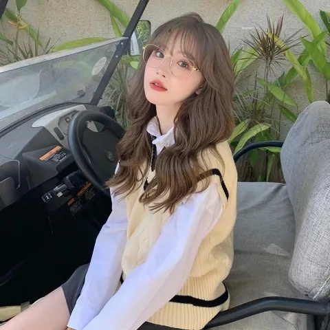 Áo dệt kim không tay dáng rộng phong cách Hàn Quốc thời trang mùa thu cho nữ 211028 | BigBuy360 - bigbuy360.vn