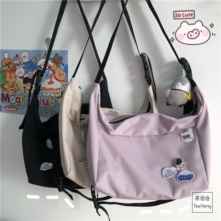 Túi đeo chéo vải thời trang unisex , túi vải mang đi học , đi chơi phong cách hàn quốc TV028